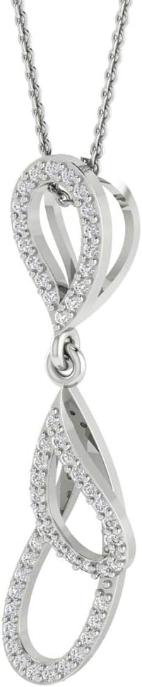 IGI Certified Natural Round Shape Diamonds Pave Setting in Solid 14k White Gold Charm Pendant Chain Necklace Fine Jewelry For