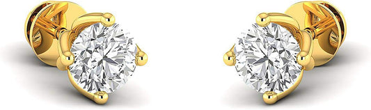 Earring Studs 0.3 to 4 Carat Moissanite Stud Earrings (Round Brilliant) 14K yellow-gold (GH/VVS) Stud Earrings for Women perfect Jewelry Gifts for Women Teen Girls