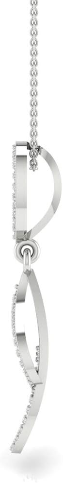 IGI Certified Natural Round Shape Diamonds Pave Setting in Solid 14k White Gold Charm Pendant Chain Necklace Fine Jewelry For