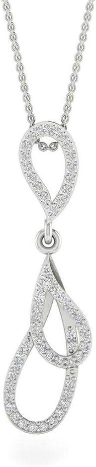 IGI Certified Natural Round Shape Diamonds Pave Setting in Solid 14k White Gold Charm Pendant Chain Necklace Fine Jewelry For